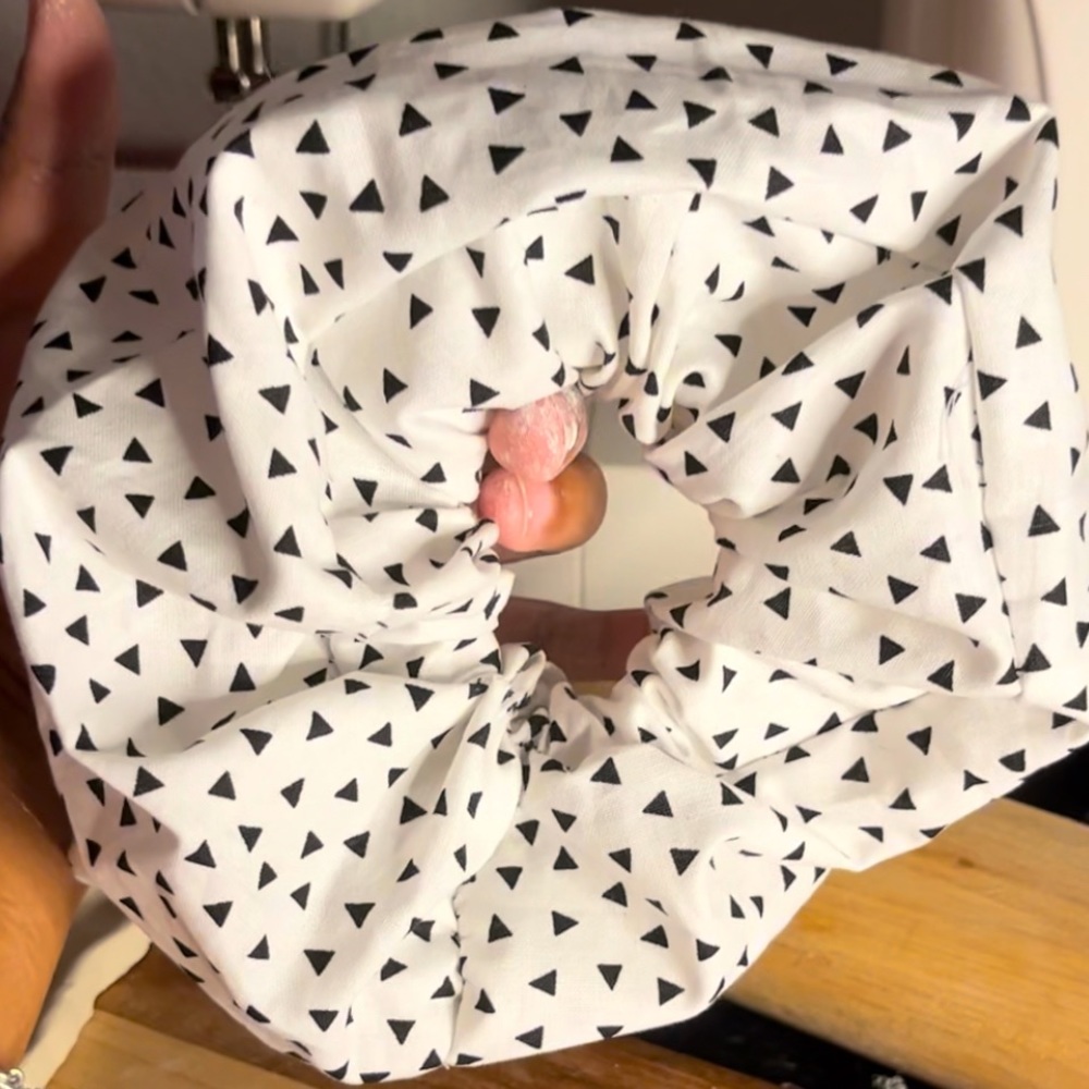 Oversized scrunchies, handmade items.
